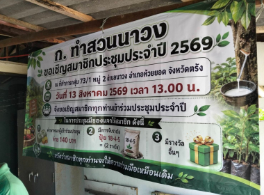 ประชุมใหญ่สามัญประจำปี 2569 กลุ่มเกษตรกรทำสวนนาวง พารามิเตอร์รูปภาพ 1